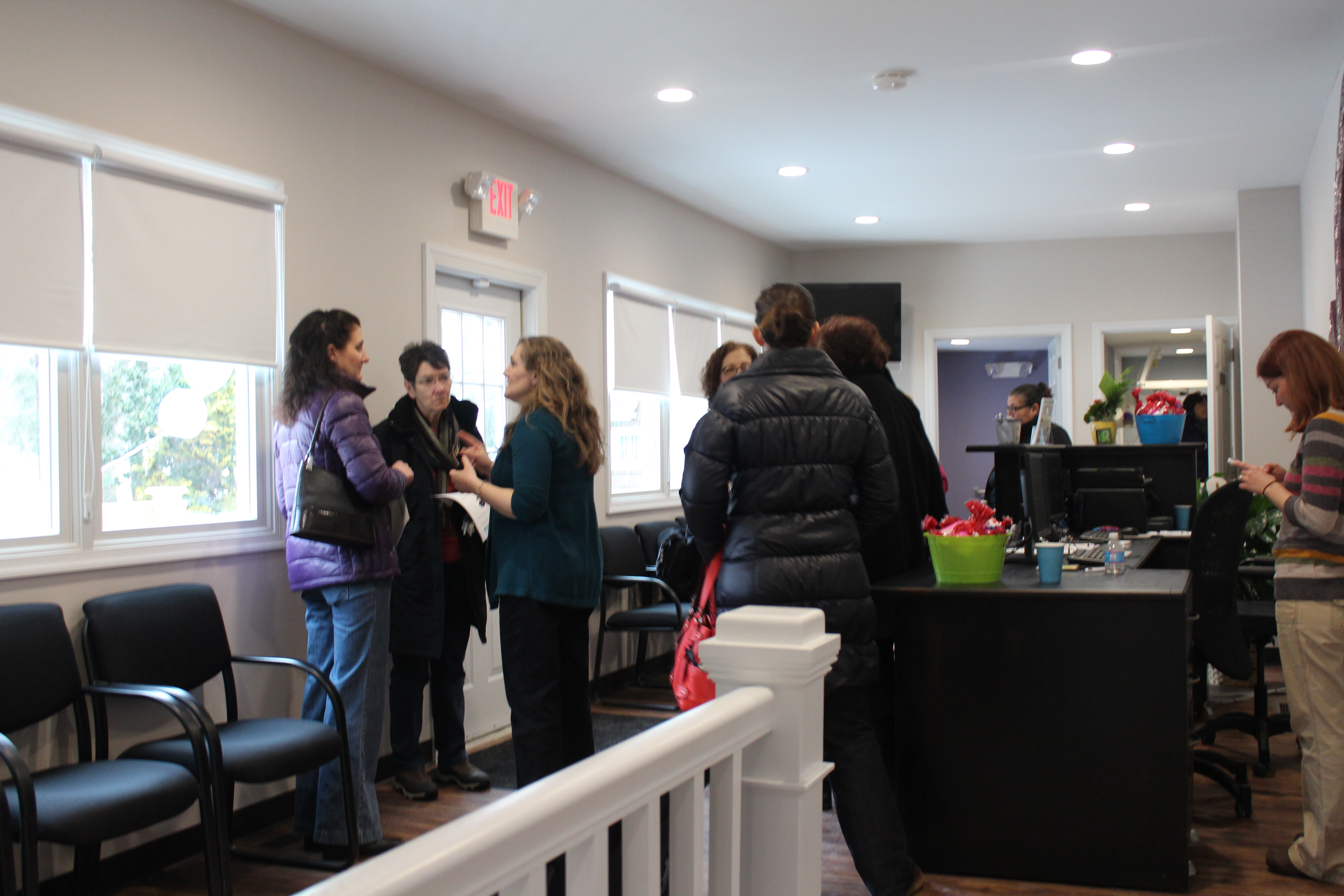 Guests gathering in our reception area